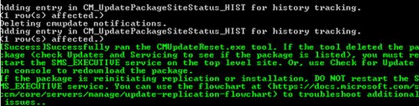 SCCM Configuration Manager Update Stuck